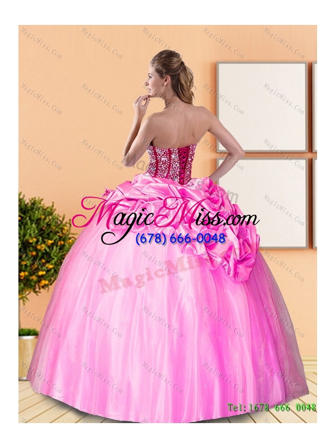 wholesale modest beading and pick ups sweetheart quinceanera dresses for 2015 spring