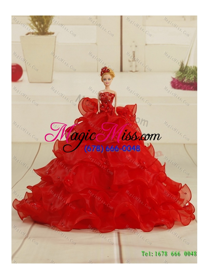 wholesale 2015 in stock appliques and pick ups quinceanera dress in hot pink
