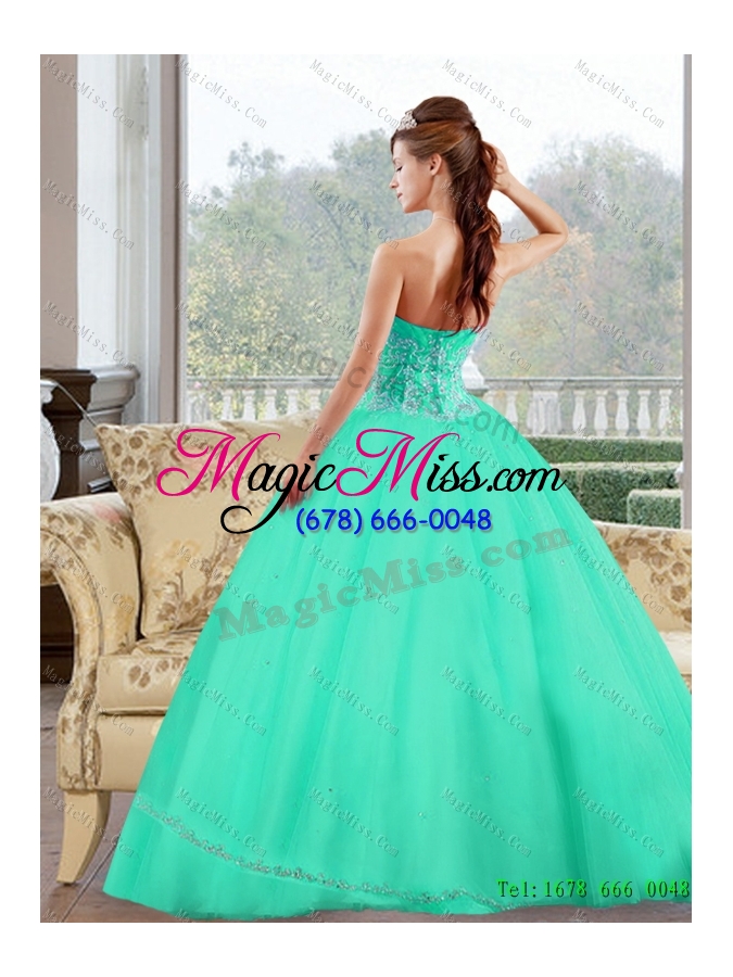 wholesale 2015 fashionable sweetheart ball gown sweet sixteen dresses with appliques