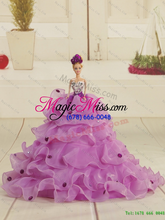 wholesale colorful sweetheart 2015 quinceanera dress with appliques and ruffled layers