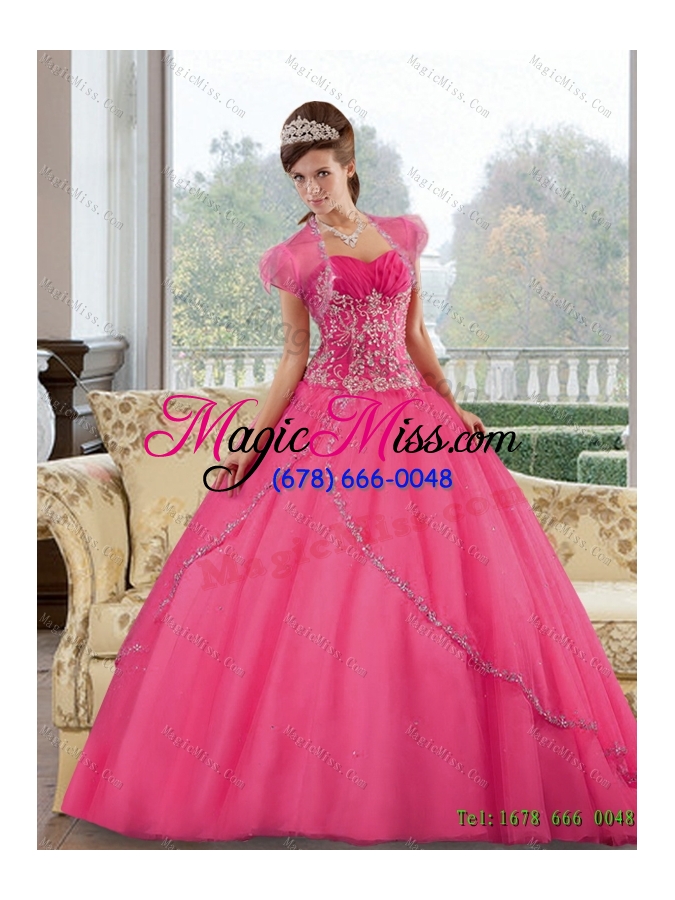 wholesale dynamic sweetheart floor length 2015 quinceanera gown with appliques