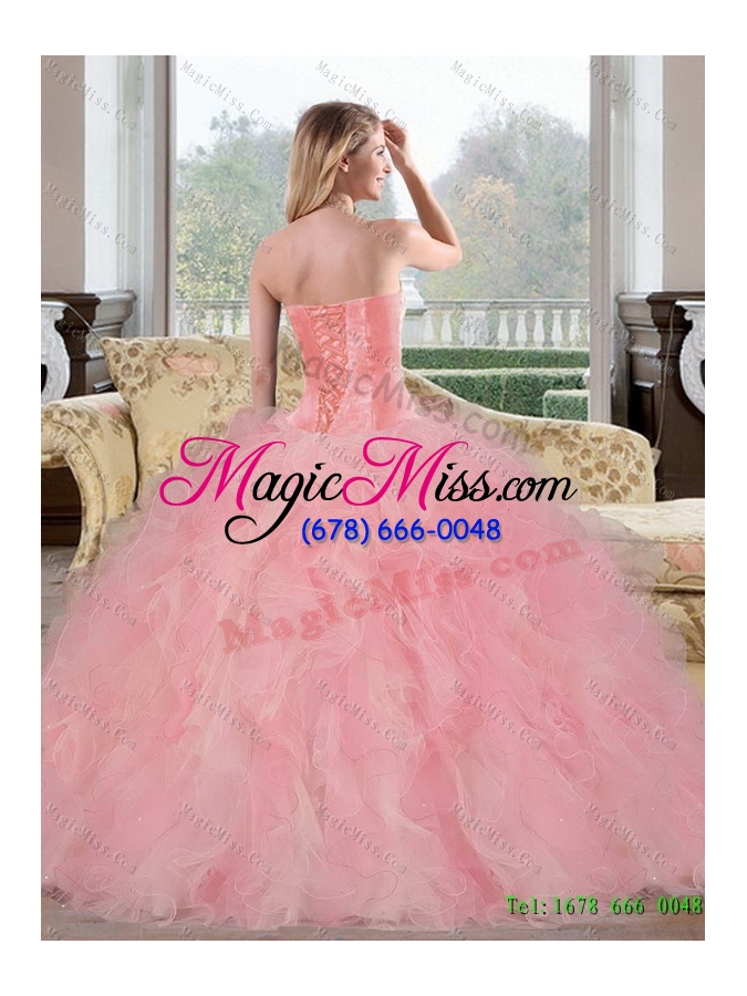 wholesale 2015 exquisite sweetheart multi color sweet 15 dresses with beading and ruffles
