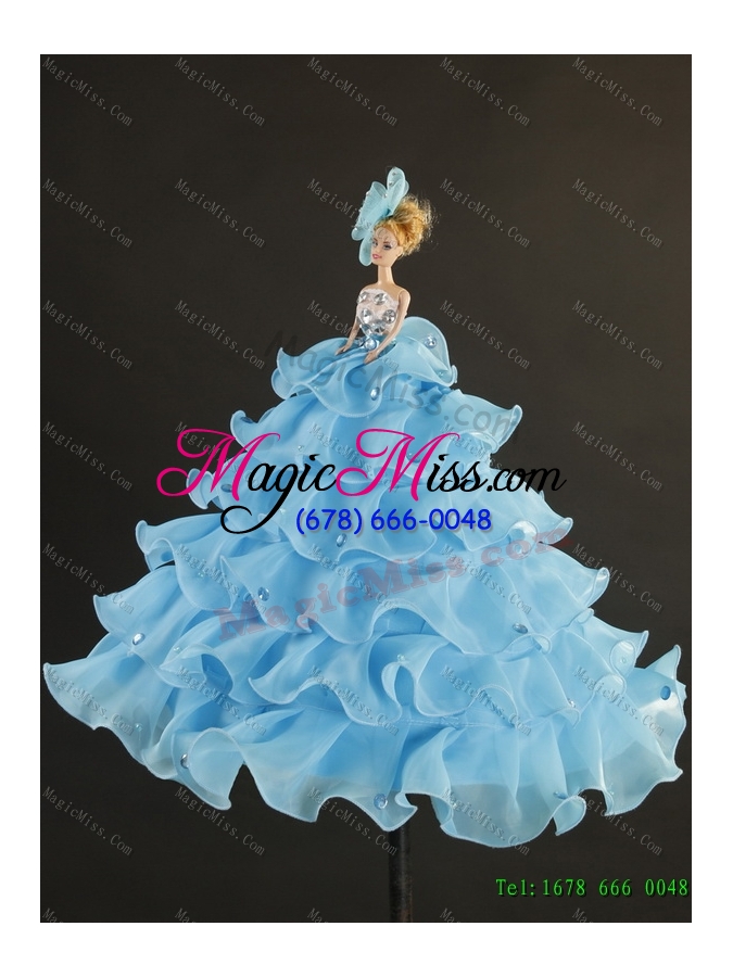 wholesale new style sweetheart ball gown sweet 15 dresses with beading and ruffles