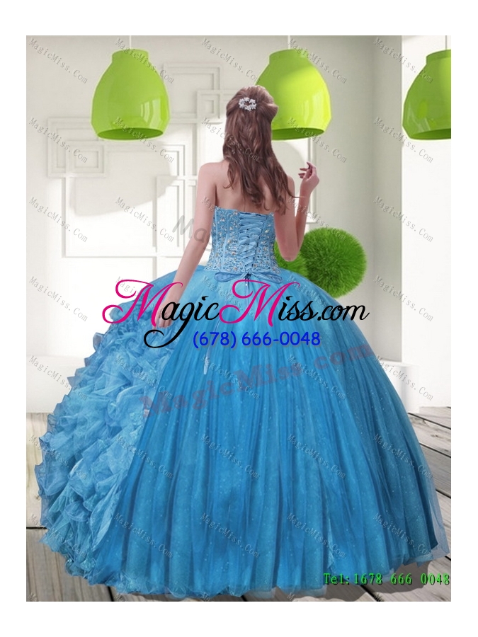 wholesale 2015 fashionable sweetheart quinceanera dresses with beading and ruffles
