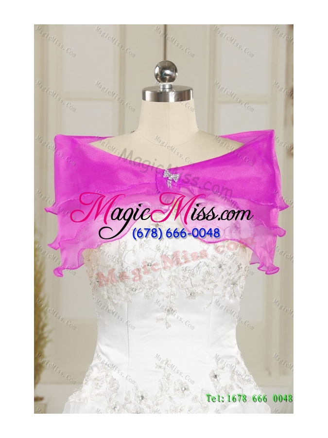 wholesale 2015 new style sweetheart appliques and ruffles sweet sixteen dresses in multi color