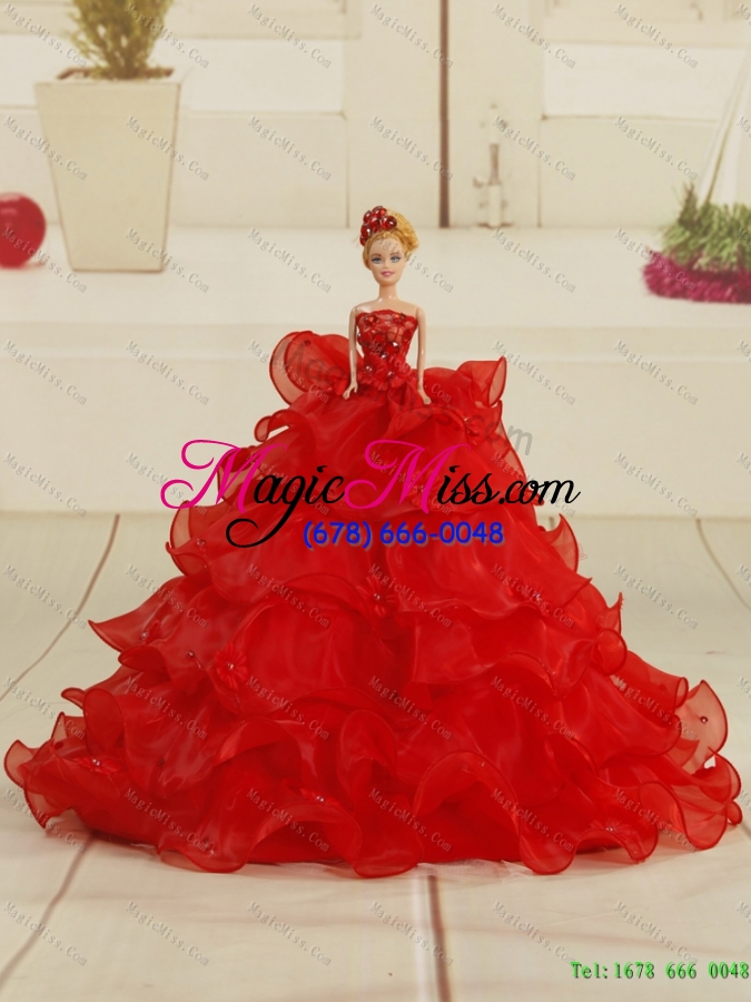 wholesale 2015 new style ball gown sweet 15 dresses with ruffles and appliques
