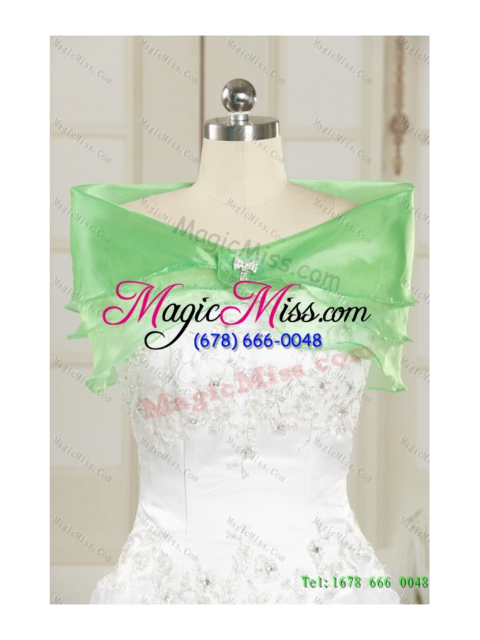 wholesale remarkable spring green 2015 quinceanera dress with beading and ruffles