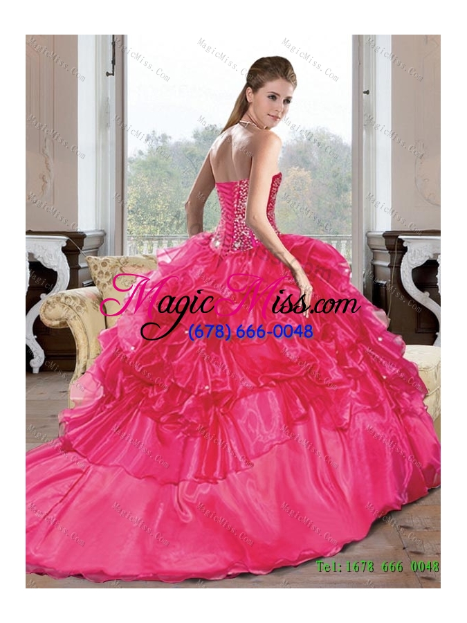 wholesale wonderful sweetheart beading and ruffles turquoise quinceanera dresses for 2015 spring