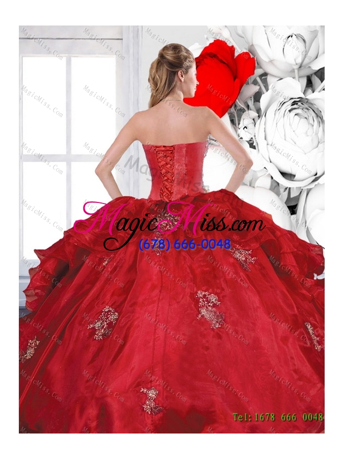 wholesale 2015 vestidos de sweetheart ball gown quinceanera dresses with appliques
