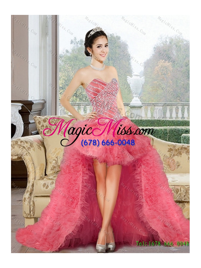 wholesale vestidos de sweetheart 2015 sweet 16 dress with beading and ruffles