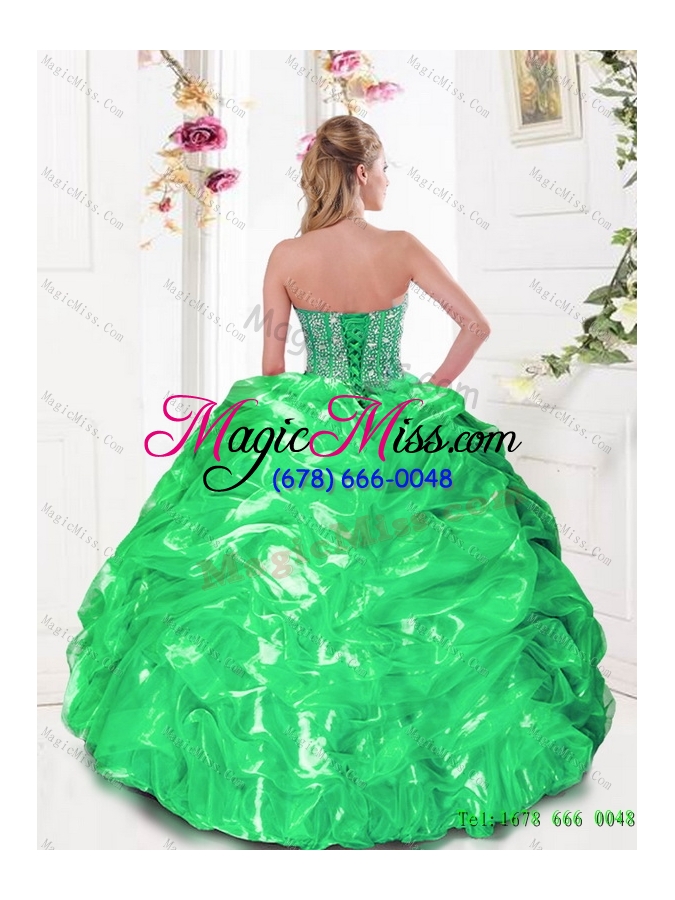 wholesale 2015 plus size quinceanera dresses with beading and pick ups