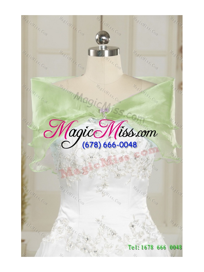 wholesale 2015 wonderful sweetheart yellow green quinceanera dresses with ruffles and pick ups