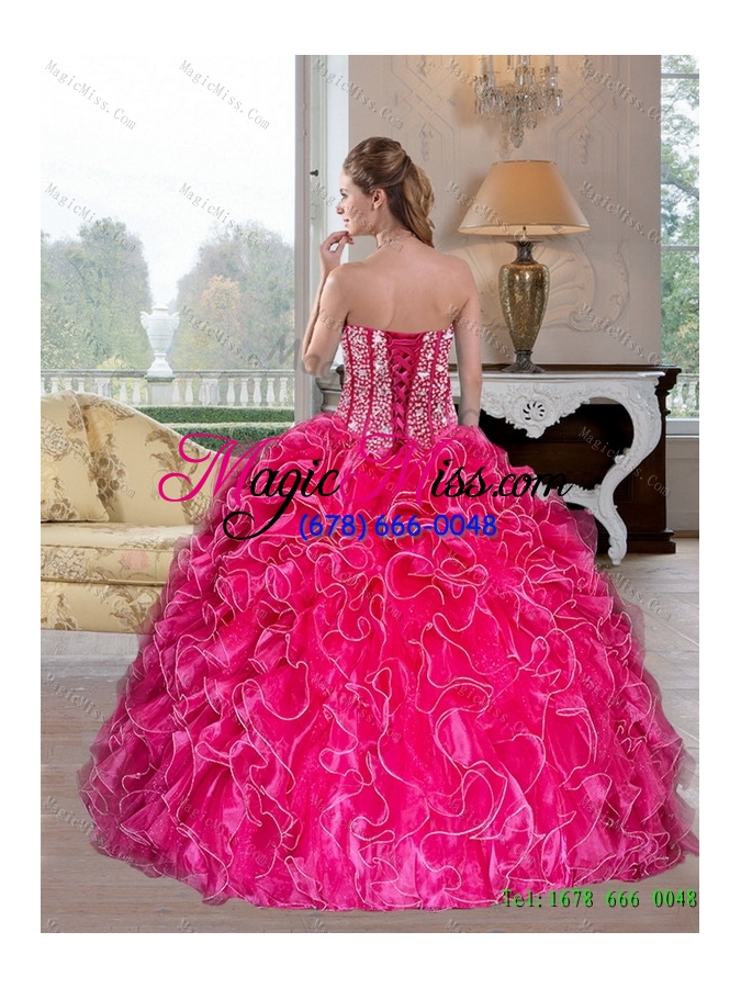 wholesale perfect sweetheart ball gown quinceanera dresses with beading and ruffles