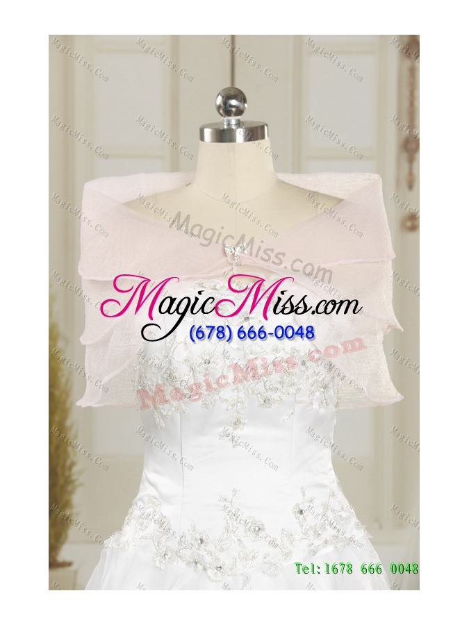 wholesale beading and appliques 2015 artistic quinceanera dresses with brush train