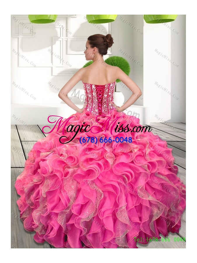 wholesale dynamic beading and ruffles sweetheart quinceanera dresses for 2015