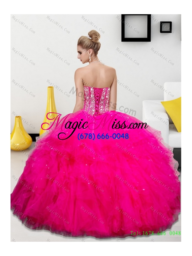 wholesale wonderful beading and ruffles sweetheart 2015 quinceanera dresses