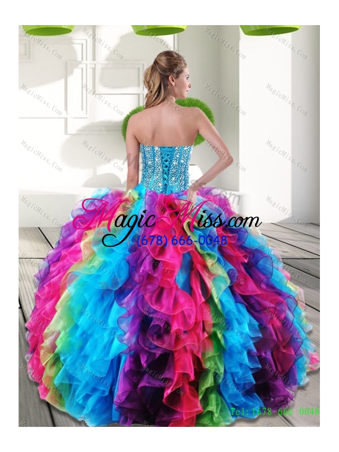 wholesale wholesale sweetheart multi color quinceanera dresses with beading and ruffles