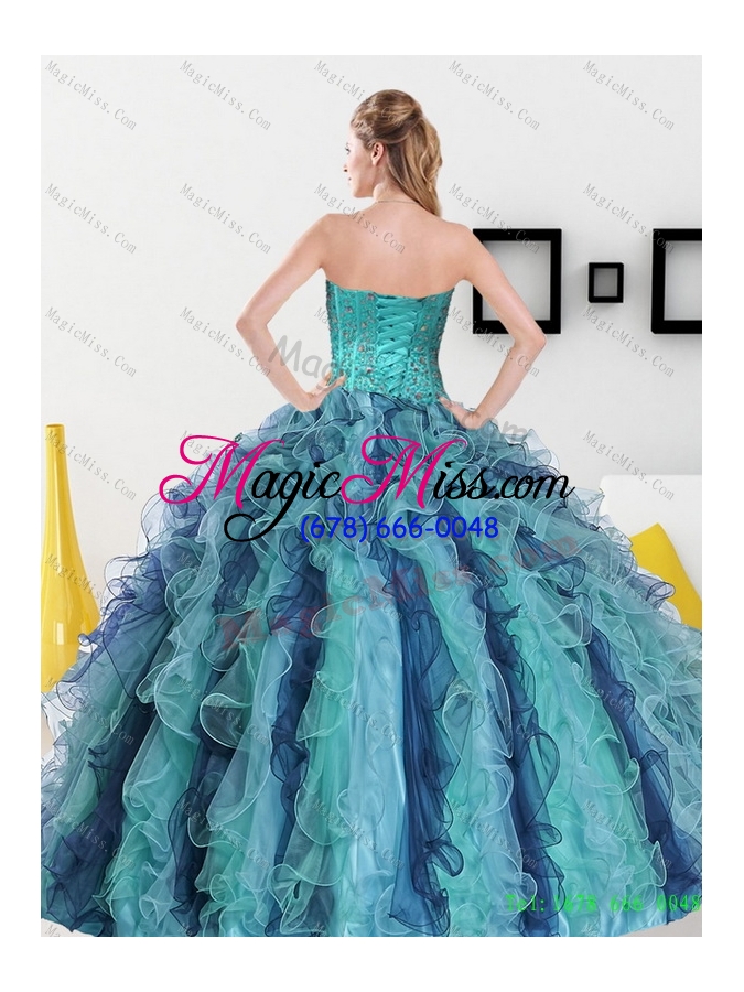 wholesale new style beading and ruffles sweetheart sweet 16 dress for 2015