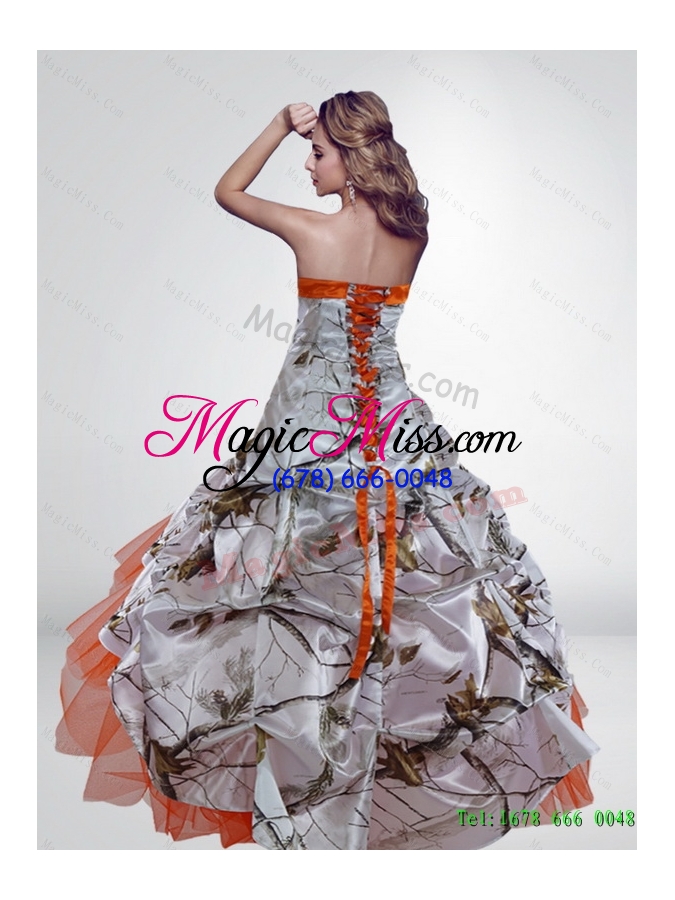 wholesale new style a line strapless camo wedding dresses with brush train