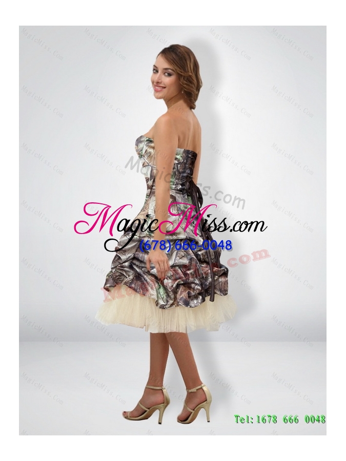 wholesale new 2015 short halter top camo prom dresses with knee length