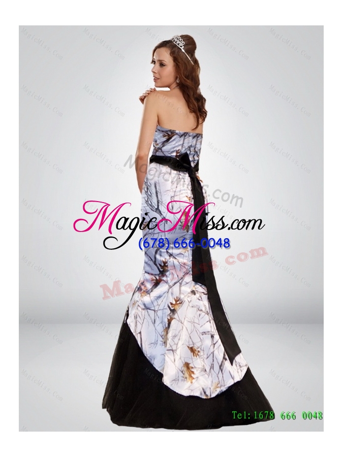 wholesale new mermaid camo prom dresses with hand made flower and sashes