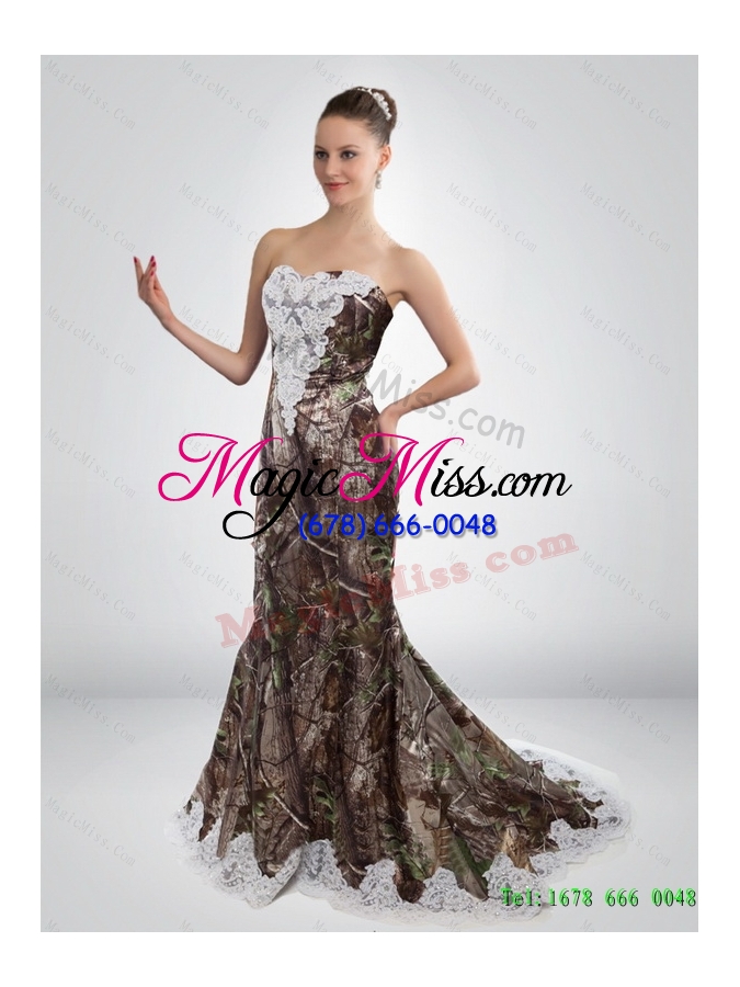 wholesale 2015 new mermaid sweetheart camo prom dresses in multi color