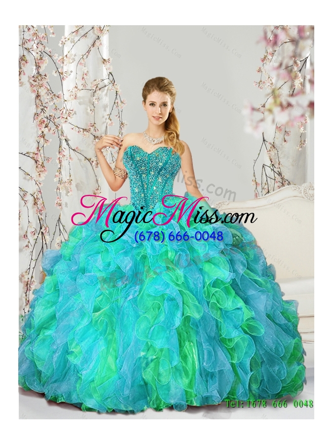 wholesale 2015 summer beautiful sweet 16 dresses with beading and ruffles