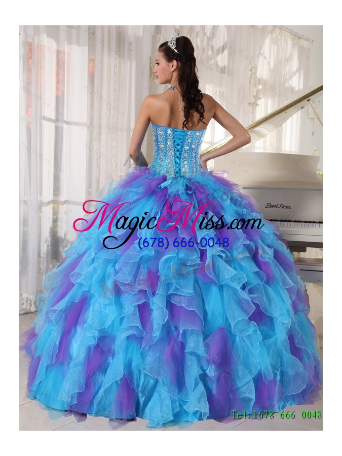 wholesale 2015 summer sweetheart quinceanera dresses with beading and ruffles