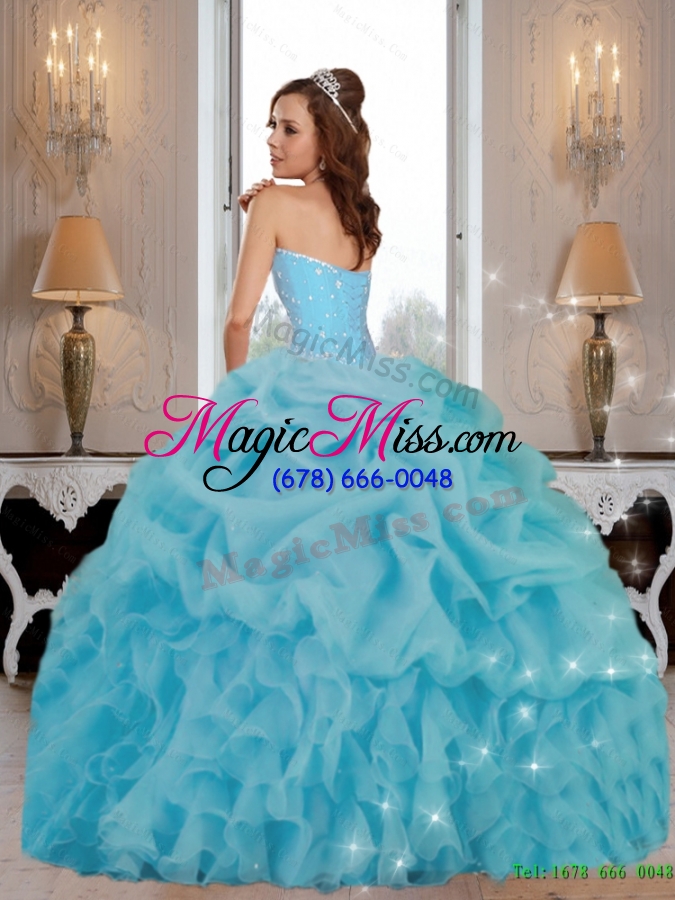 wholesale beautiful 2015 beaded unique quinceanera dresses in baby blue