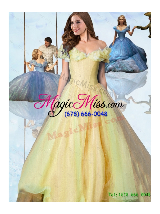wholesale 2015 summer pretty princess off the shoulder cinderella quinceanera dresses
