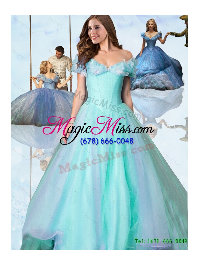 wholesale new arrival 2015 summer off the shoulder cinderella quinceanera dresses for pageant
