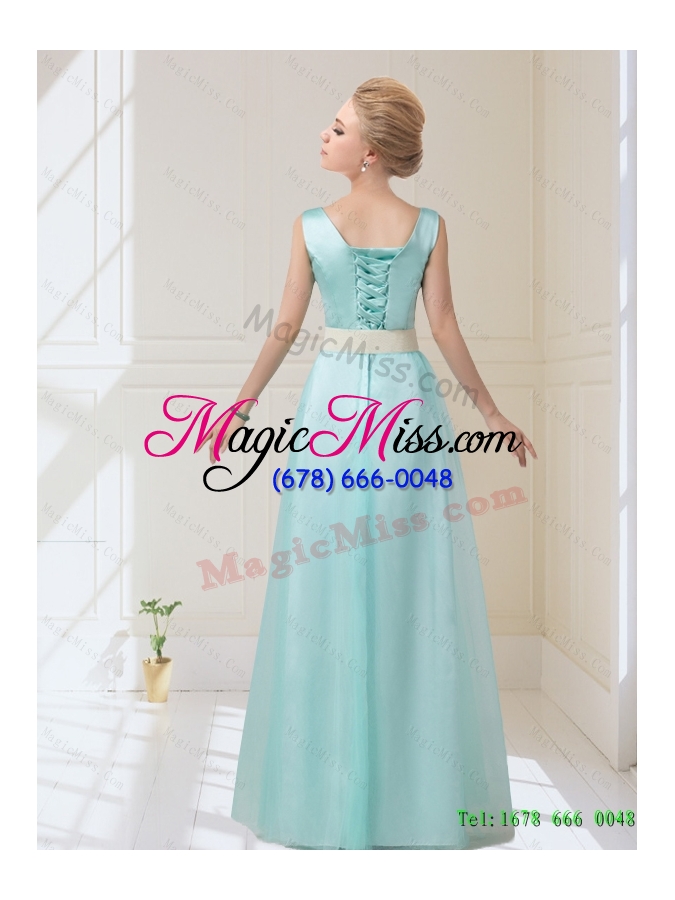 wholesale delicate v neck floor length bridesmaid dresses with bowknot for 2015