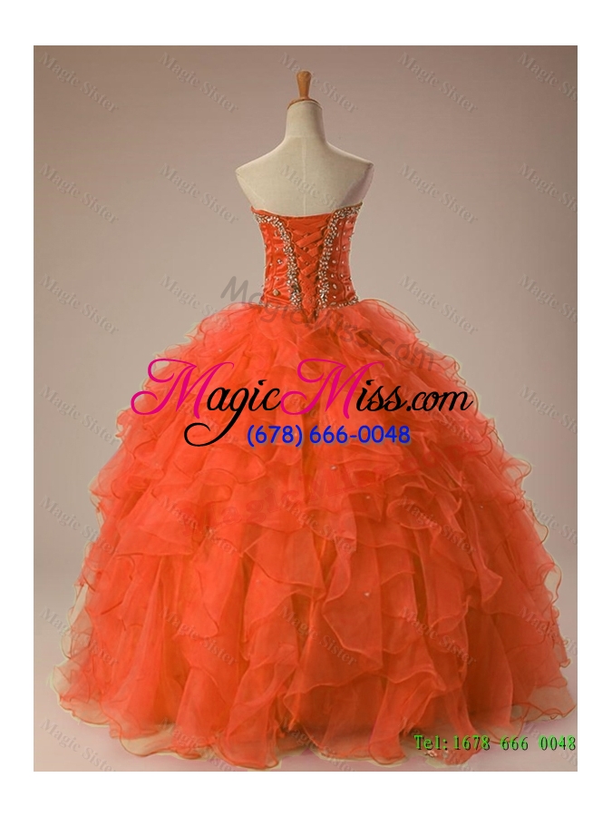 wholesale 2015 gorgeous sweetheart beaded quinceanera dresses in organza