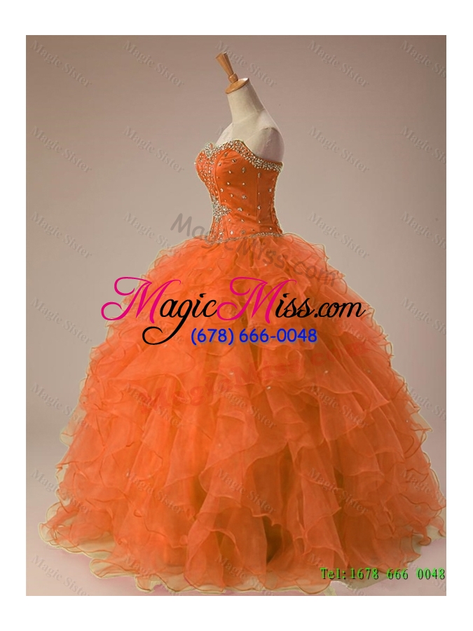 wholesale custom make sweetheart beaded quinceanera dresses in organza for fall
