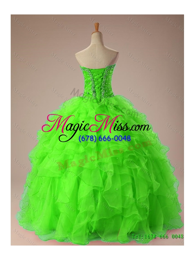 wholesale 2015 custom make sweetheart quinceanera dresses with beading and ruffles for fall