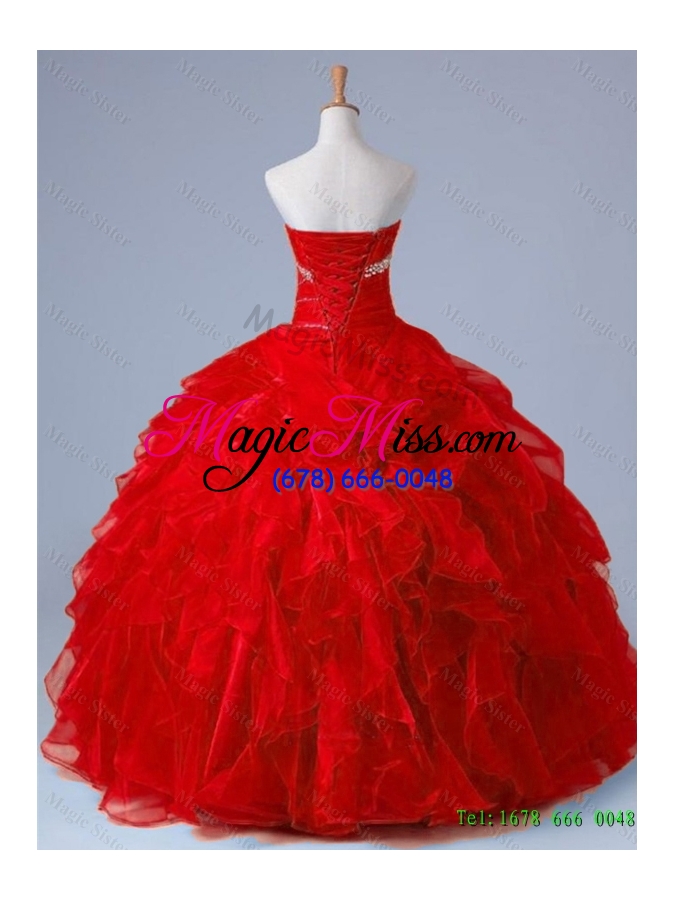 wholesale 2015 custom make strapless quinceanera dresses with beading and ruffles for fall