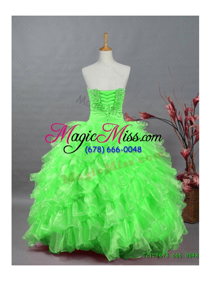 wholesale 2015 in stock quinceanera dresses with beading and ruffles for winter