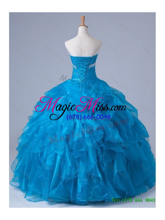 wholesale in stock beading and ruffles strapless quinceanera dresses for 2015 for winter