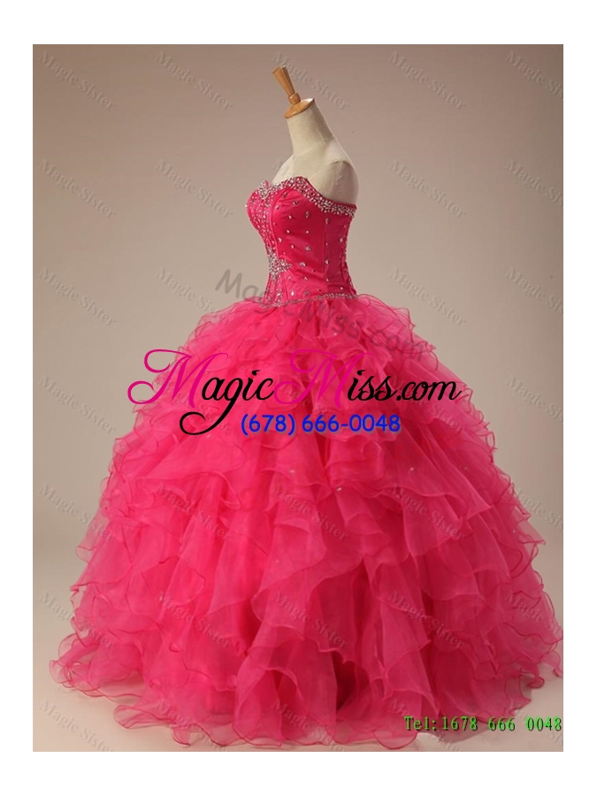 wholesale real sample sweetheart quinceanera dresses with beading and ruffles for 2015