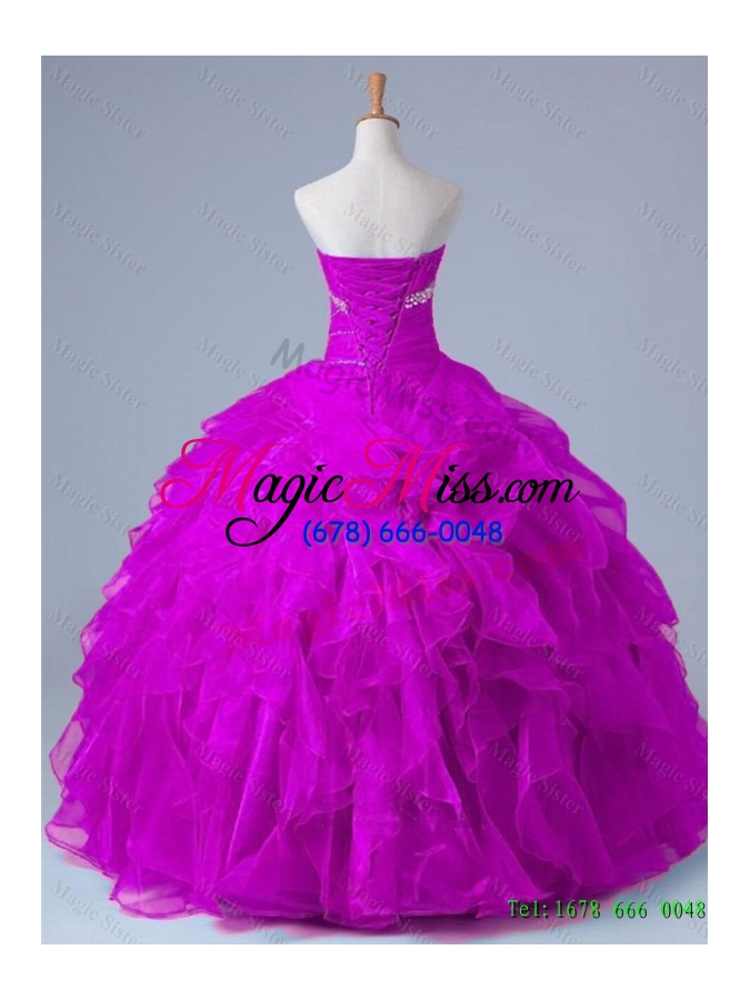 wholesale 2015 real sample strapless quinceanera dresses with beading and ruffles