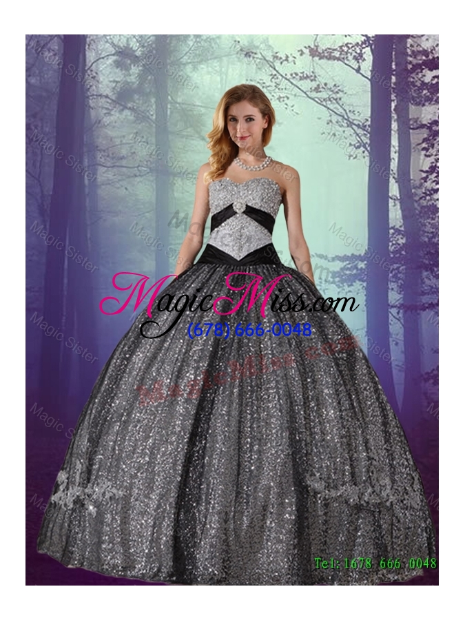 wholesale 2015 fall classical ball gown sweetheart appliques macthing sister dresses in black