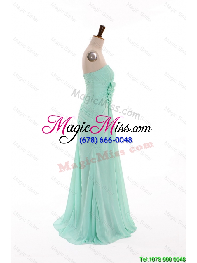 wholesale unique summer gorgeous empire strapless prom dresses with hand made flowers