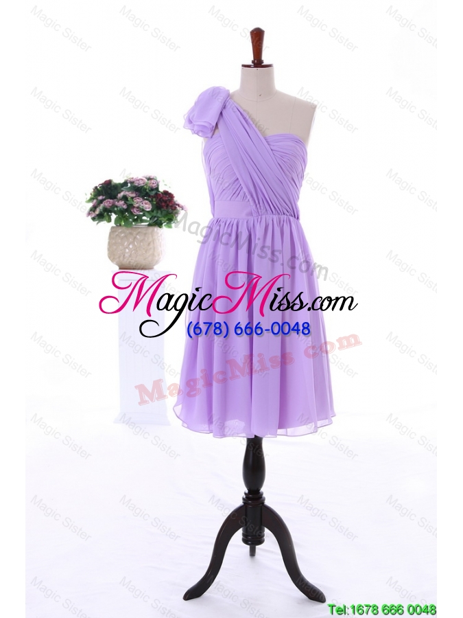 wholesale unique empire prom dresses with ruching in lavender