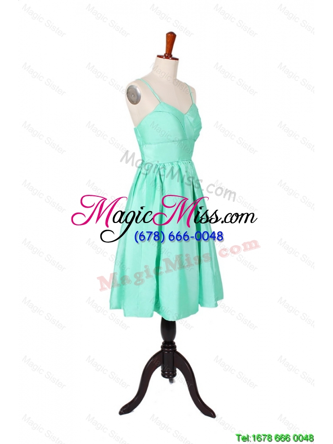 wholesale unique summer a line spaghetti straps apple green prom dresses