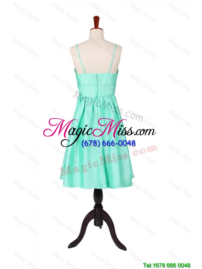 wholesale unique summer a line spaghetti straps apple green prom dresses