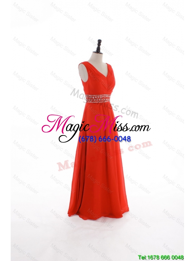 wholesale vintage custom made empire v neck prom dresses with beading and sequins