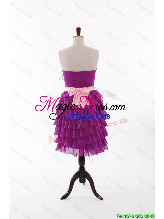 wholesale discount lovely perfect short prom dresses with bowknot and ruffled layers