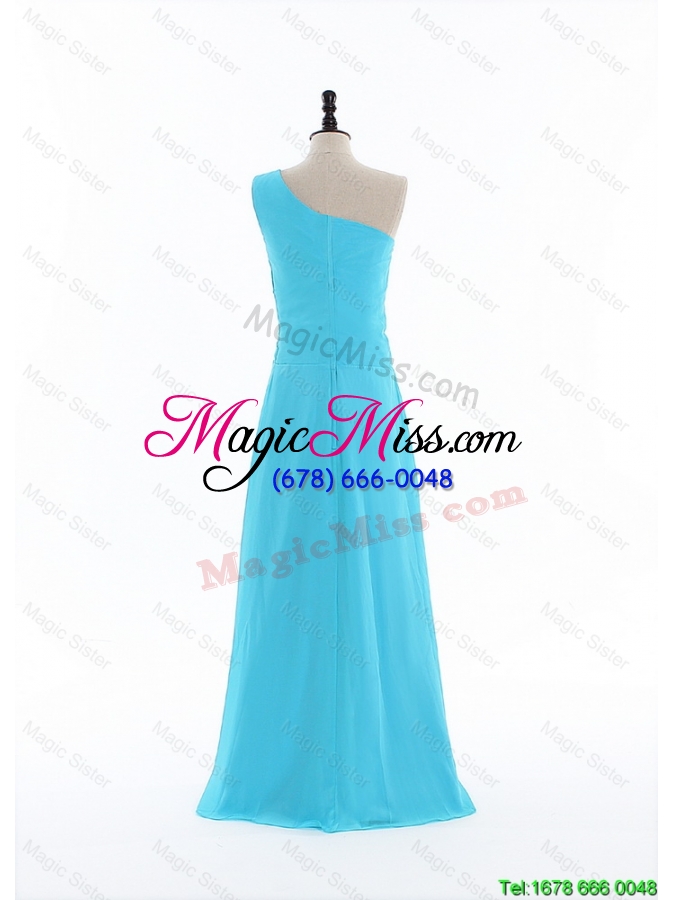 wholesale gorgeous brand new 2016 beading and ruching aqua blue prom dresses
