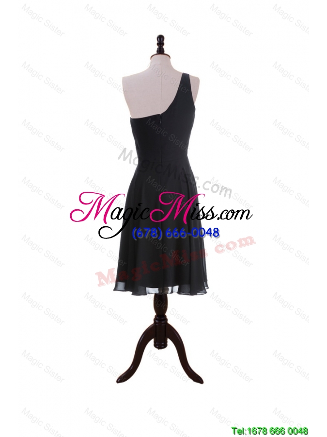 wholesale elegant discount one shoulder black short prom dresses
