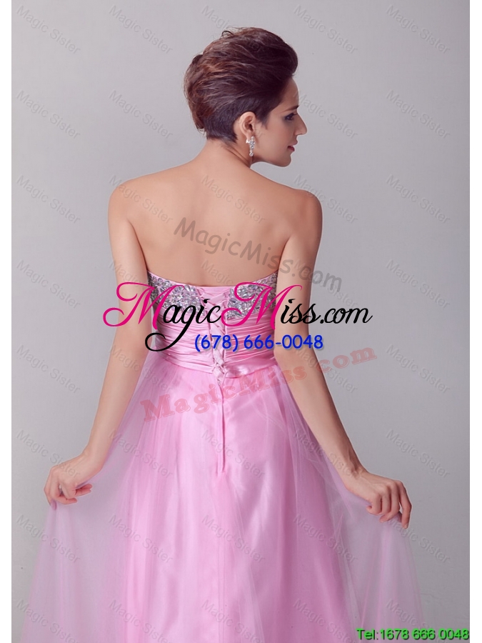 wholesale pretty princess sweetheart rose pink prom dresses with brush train